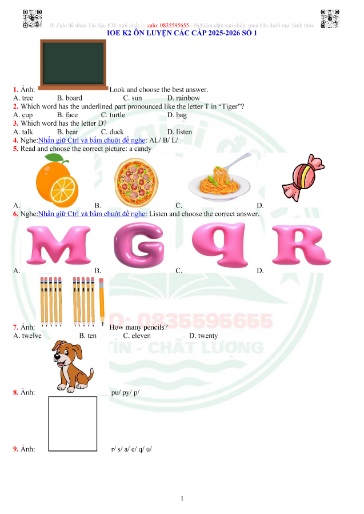 55 Đề thi IOE Lớp 2 ôn luyện các cấp năm học 2025-2026 (Có file nghe & Đáp án)