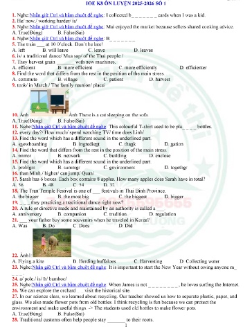 41 Đề thi IOE Lớp 8 ôn luyện các cấp năm học 2025-2026 (Có file nghe & Đáp án)